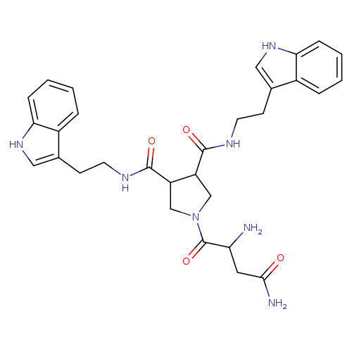 NC(=O)CC(C(=O)N1CC(C(C1)C(=O)NCCc1c[nH]c2c1cccc2)C(=O)NCCc1c[nH]c2c1cccc2)N