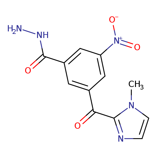 NNC(=O)c1cc(cc(c1)[N+](=O)[O-])C(=O)c1nccn1C