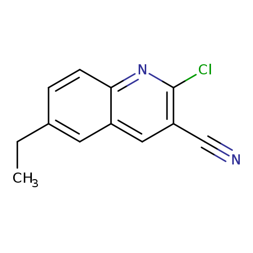 CCc1ccc2c(c1)cc(c(n2)Cl)C#N