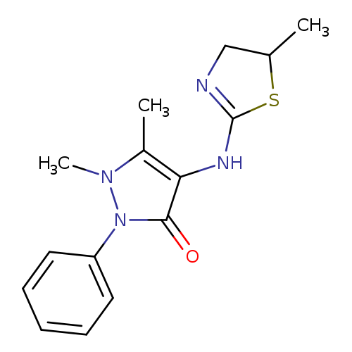 CC1CN=C(S1)Nc1c(C)n(n(c1=O)c1ccccc1)C
