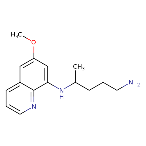 NCCCC(Nc1cc(OC)cc2c1nccc2)C