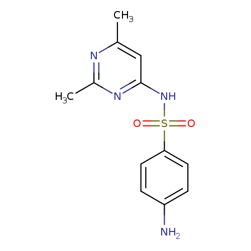 Nc1ccc(cc1)S(=O)(=O)Nc1cc(C)nc(n1)C