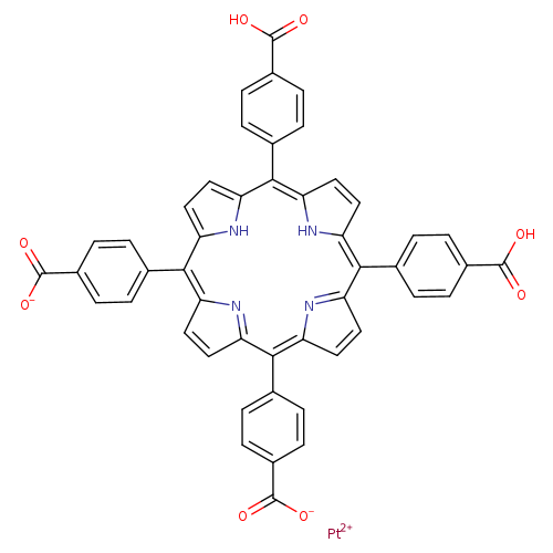 [O-]C(=O)c1ccc(cc1)C1=C2C=CC(=N2)C(=c2ccc(=C(c3[nH]c(C(=C4N=C1C=C4)c1ccc(cc1)C(=O)O)cc3)c1ccc(cc1)C(=O)O)[nH]2)c1ccc(cc1)C(=O)[O-].[Pt+2]