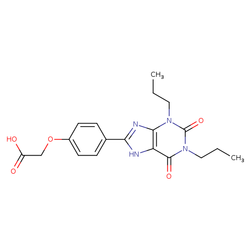 CCCn1c2nc([nH]c2c(=O)n(c1=O)CCC)c1ccc(cc1)OCC(=O)O