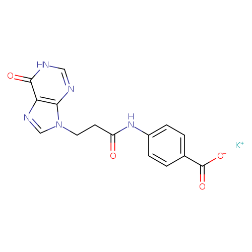 O=C(Nc1ccc(cc1)C(=O)[O-])CCn1cnc2c1nc[nH]c2=O.[K+]