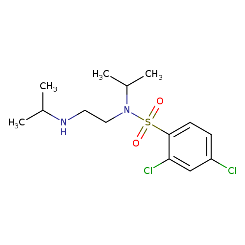 CC(NCCN(S(=O)(=O)c1ccc(cc1Cl)Cl)C(C)C)C