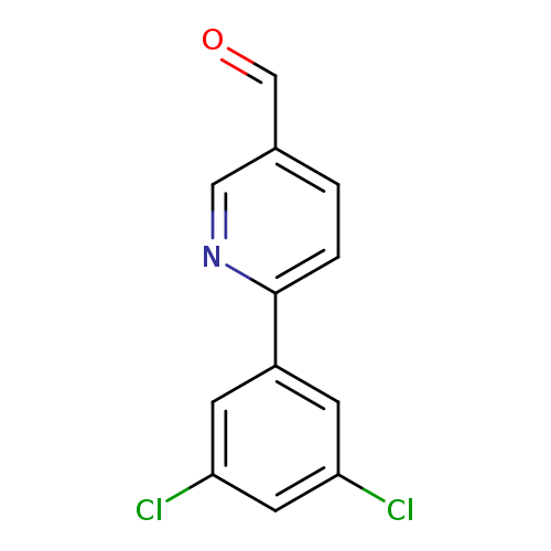 O=Cc1ccc(nc1)c1cc(Cl)cc(c1)Cl