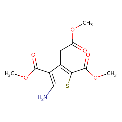COC(=O)Cc1c(sc(c1C(=O)OC)N)C(=O)OC