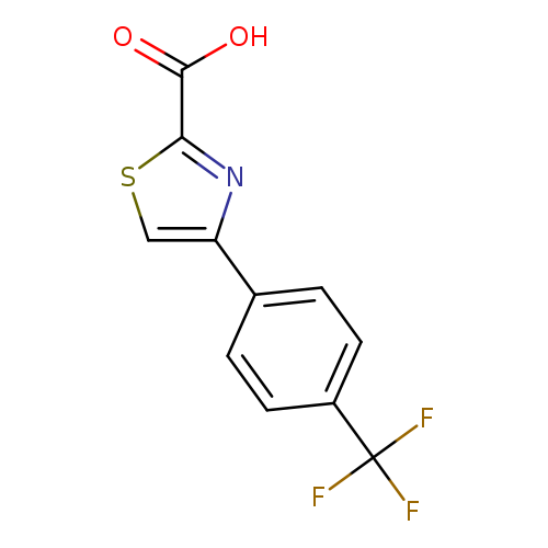 OC(=O)c1scc(n1)c1ccc(cc1)C(F)(F)F