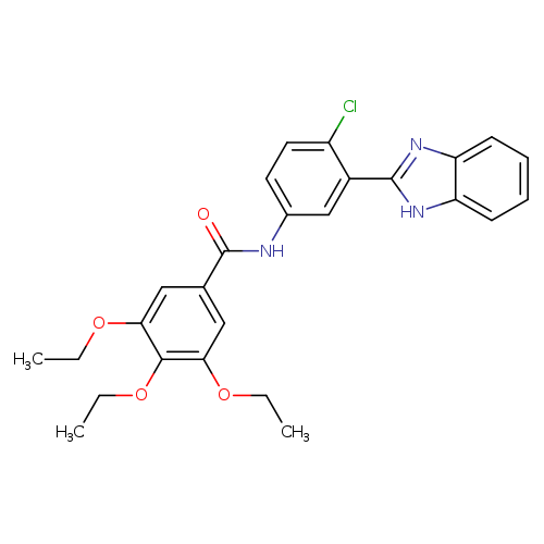 CCOc1c(OCC)cc(cc1OCC)C(=O)Nc1ccc(c(c1)c1nc2c([nH]1)cccc2)Cl