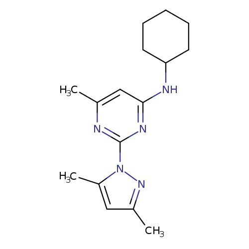 Cc1cc(NC2CCCCC2)nc(n1)n1nc(cc1C)C