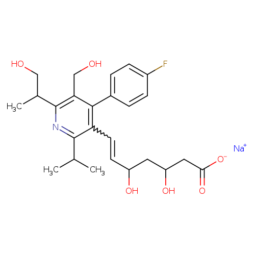 OCC(c1nc(C(C)C)c(c(c1CO)c1ccc(cc1)F)C=CC(CC(CC(=O)[O-])O)O)C.[Na+]