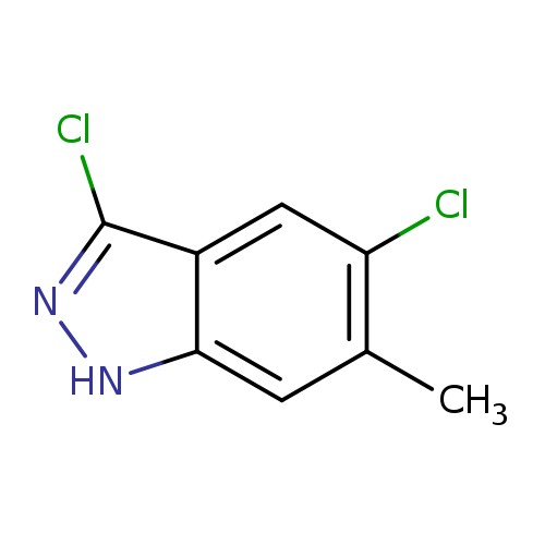 Cc1cc2[nH]nc(c2cc1Cl)Cl