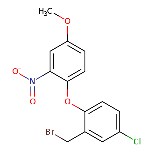 BrCc1cc(Cl)ccc1Oc1ccc(cc1[N+](=O)[O-])OC