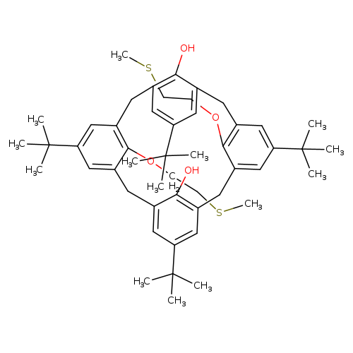 CSCCOc1c2cc(cc1Cc1cc(cc(c1O)Cc1c(c(Cc3c(c(C2)cc(c3)C(C)(C)C)O)cc(c1)C(C)(C)C)OCCSC)C(C)(C)C)C(C)(C)C