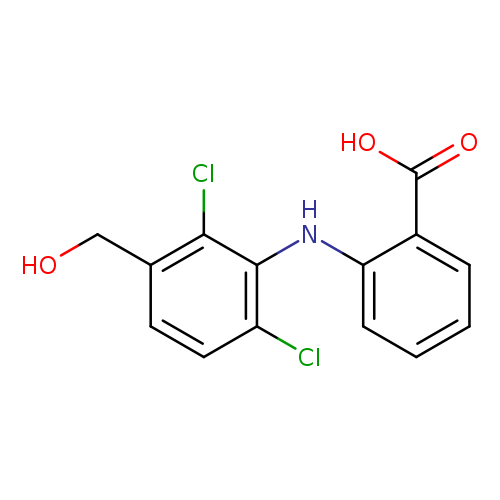 OCc1ccc(c(c1Cl)Nc1ccccc1C(=O)O)Cl