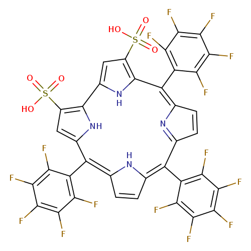 Fc1c(F)c(F)c(c(c1F)F)C1=c2ccc(=C(c3[nH]c(c(c3)S(=O)(=O)O)c3[nH]c(C(=C4N=C1C=C4)c1c(F)c(F)c(c(c1F)F)F)c(c3)S(=O)(=O)O)c1c(F)c(F)c(c(c1F)F)F)[nH]2