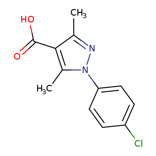Clc1ccc(cc1)n1nc(c(c1C)C(=O)O)C
