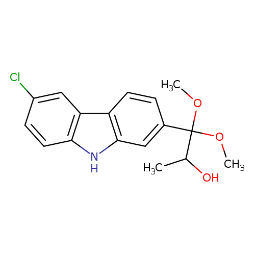 COC(c1ccc2c(c1)[nH]c1c2cc(cc1)Cl)(C(O)C)OC