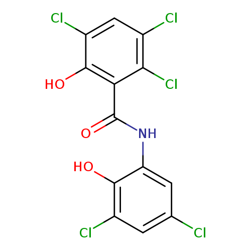 Clc1cc(NC(=O)c2c(O)c(Cl)cc(c2Cl)Cl)c(c(c1)Cl)O