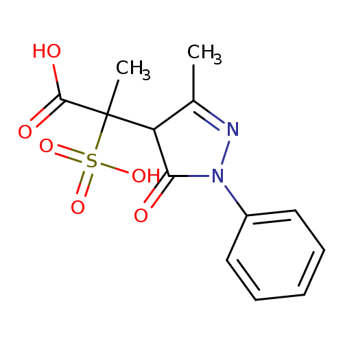 CC1=NN(C(=O)C1C(S(=O)(=O)O)(C(=O)O)C)c1ccccc1