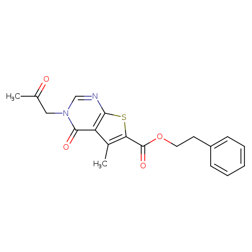 CC(=O)Cn1cnc2c(c1=O)c(C)c(s2)C(=O)OCCc1ccccc1