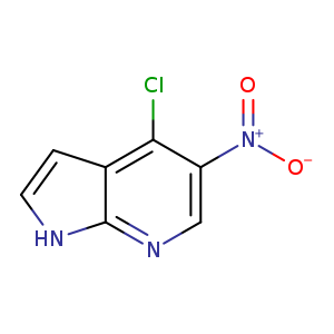[O-][N+](=O)c1cnc2c(c1Cl)cc[nH]2