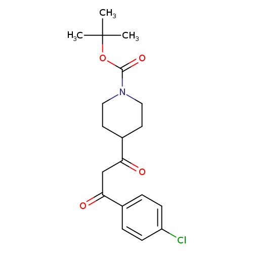 O=C(C1CCN(CC1)C(=O)OC(C)(C)C)CC(=O)c1ccc(cc1)Cl