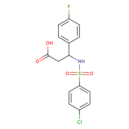 OC(=O)CC(c1ccc(cc1)F)NS(=O)(=O)c1ccc(cc1)Cl