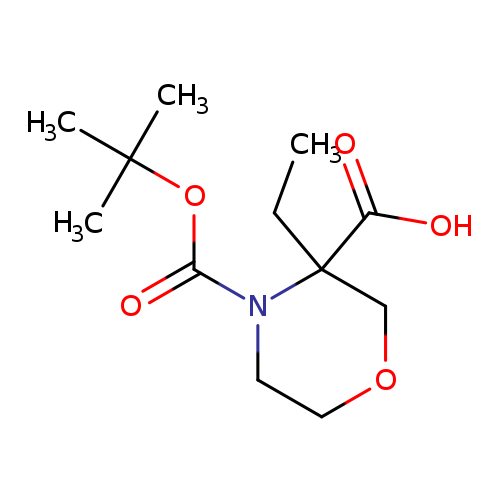 CCC1(COCCN1C(=O)OC(C)(C)C)C(=O)O