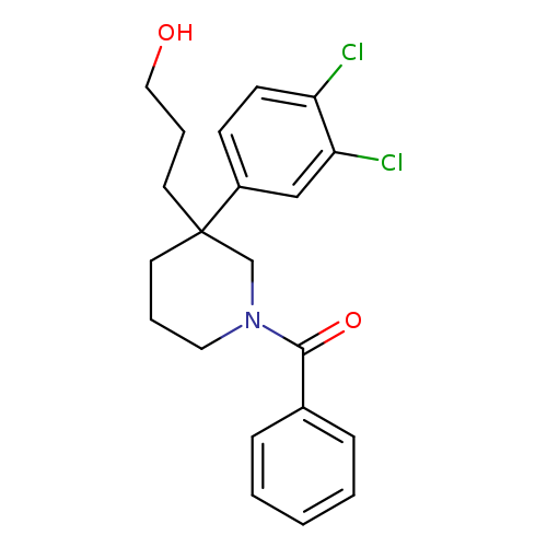 OCCCC1(CCCN(C1)C(=O)c1ccccc1)c1ccc(c(c1)Cl)Cl