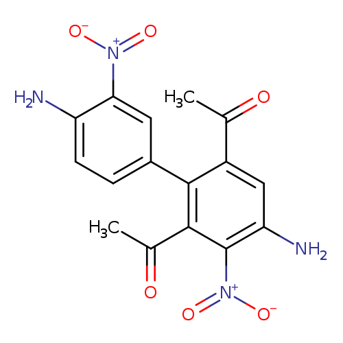 CC(=O)c1cc(N)c(c(c1c1ccc(c(c1)[N+](=O)[O-])N)C(=O)C)[N+](=O)[O-]