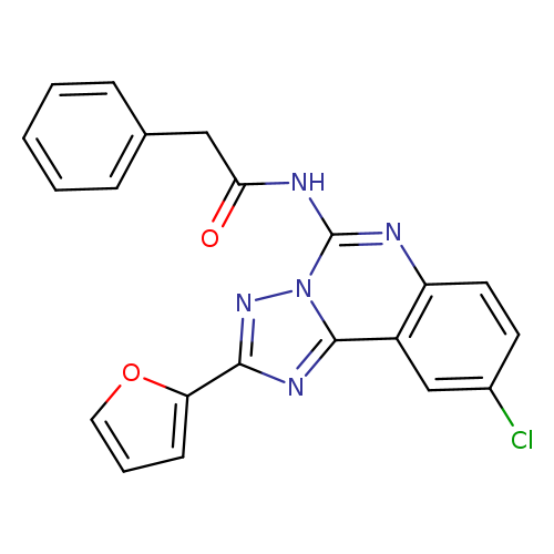 O=C(Nc1nc2ccc(cc2c2n1nc(n2)c1ccco1)Cl)Cc1ccccc1