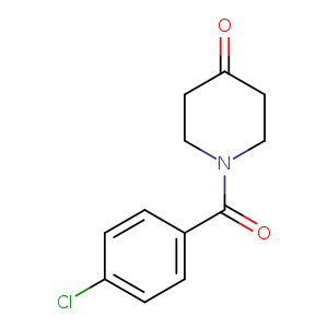 O=C(c1ccc(cc1)Cl)N1CCC(=O)CC1