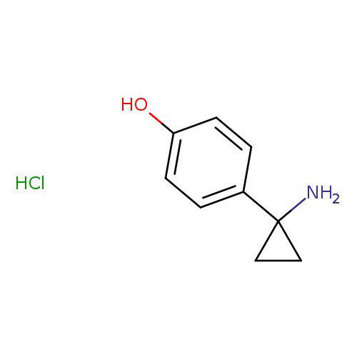 NC1(CC1)c1ccc(cc1)O.Cl