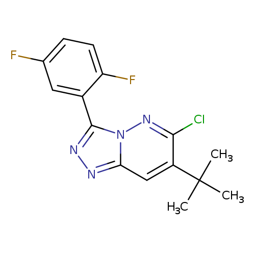 Fc1ccc(c(c1)c1nnc2n1nc(Cl)c(c2)C(C)(C)C)F