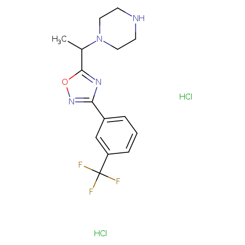 CC(c1onc(n1)c1cccc(c1)C(F)(F)F)N1CCNCC1.Cl.Cl