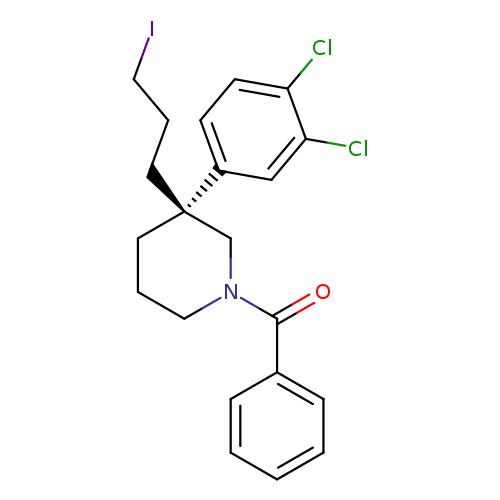 ICCC[C@@]1(CCCN(C1)C(=O)c1ccccc1)c1ccc(c(c1)Cl)Cl