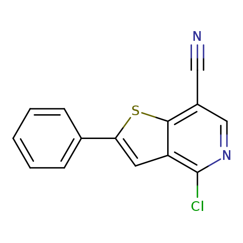 N#Cc1cnc(c2c1sc(c2)c1ccccc1)Cl