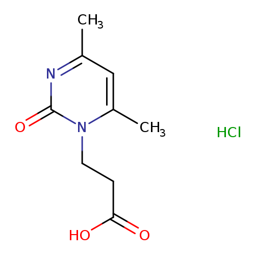 Cc1cc(C)nc(=O)n1CCC(=O)O.Cl