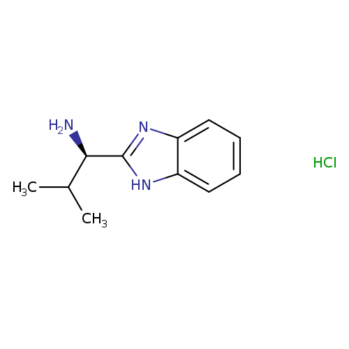 N[C@@H](c1nc2c([nH]1)cccc2)C(C)C.Cl