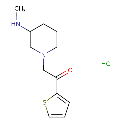 CNC1CCCN(C1)CC(=O)c1cccs1.Cl