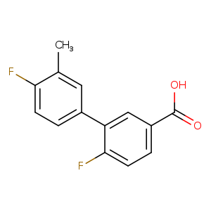 OC(=O)c1ccc(c(c1)c1ccc(c(c1)C)F)F