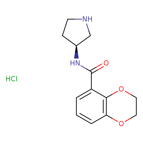 O=C(c1cccc2c1OCCO2)N[C@@H]1CNCC1.Cl