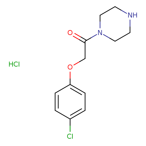 O=C(N1CCNCC1)COc1ccc(cc1)Cl.Cl