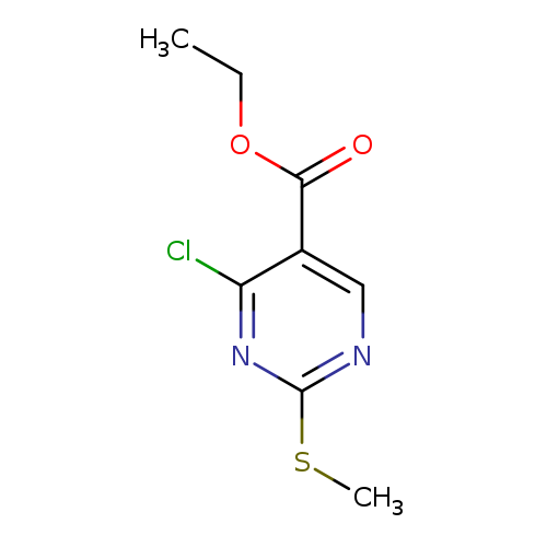 CCOC(=O)c1cnc(nc1Cl)SC