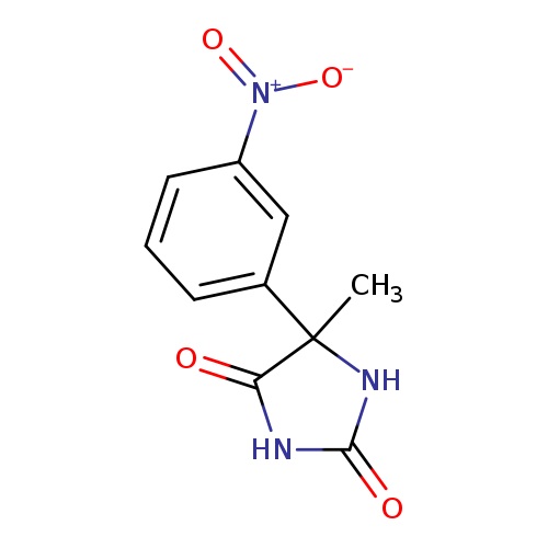 O=C1NC(=O)C(N1)(C)c1cccc(c1)[N+](=O)[O-]
