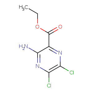 CCOC(=O)c1nc(Cl)c(nc1N)Cl