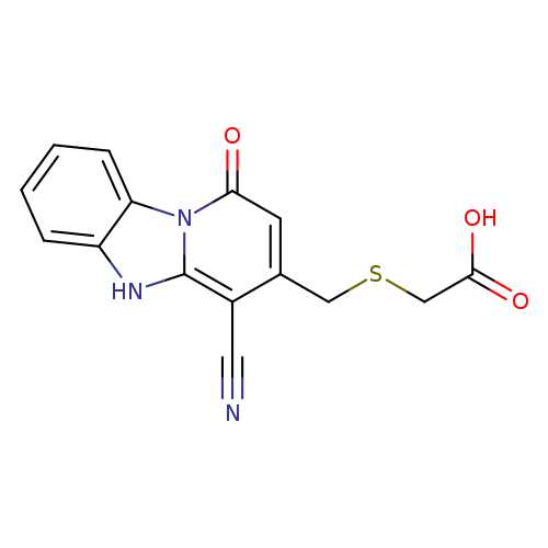 N#Cc1c(CSCC(=O)O)cc(=O)n2c1[nH]c1c2cccc1