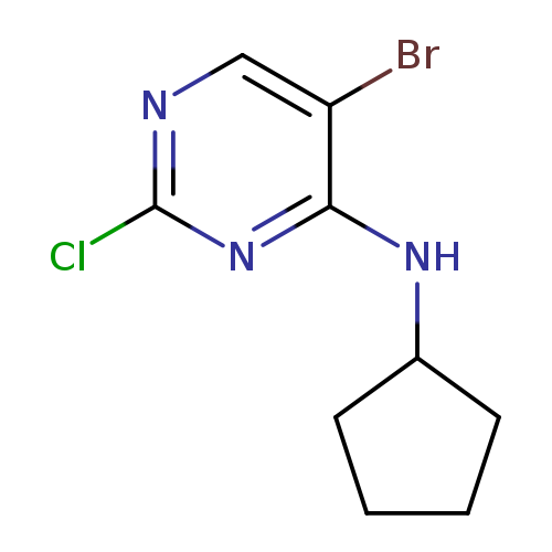 Brc1cnc(nc1NC1CCCC1)Cl